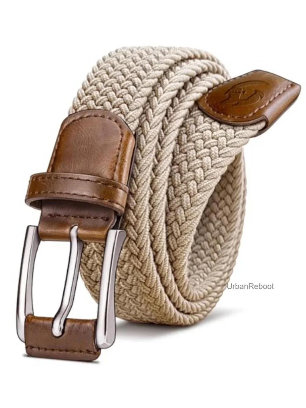 Stretch Braided Belt for Men - Elastic Woven Golf Belt - No-Hole Design - Nylon